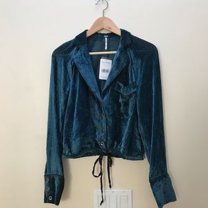 NWT Free People Velvet Tie Blazer! Great for NYE!